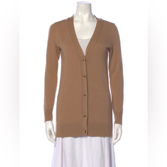 Nili Lotan Malory Camel 100% Cashmere Button Front Cardigan Size XS - Picture 3 of 7